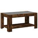 vidaXL füstös tölgy szerelt fa dohányzóasztal LED-del 93 x 53 x 45 cm