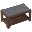 vidaXL barna tölgy szerelt fa dohányzóasztal LED-del 93 x 53 x 45 cm