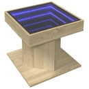vidaXL sonoma tölgy szerelt fa dohányzóasztal LED-del 50 x 50 x 45 cm