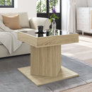 vidaXL sonoma tölgy szerelt fa dohányzóasztal LED-del 50 x 50 x 45 cm