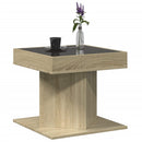 vidaXL sonoma tölgy szerelt fa dohányzóasztal LED-del 50 x 50 x 45 cm