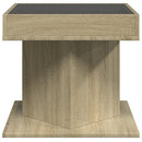vidaXL sonoma tölgy szerelt fa dohányzóasztal LED-del 50 x 50 x 45 cm