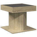 vidaXL sonoma tölgy szerelt fa dohányzóasztal LED-del 50 x 50 x 45 cm