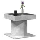 vidaXL betonszürke szerelt fa dohányzóasztal LED-del 50 x 50 x 45 cm