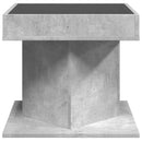 vidaXL betonszürke szerelt fa dohányzóasztal LED-del 50 x 50 x 45 cm