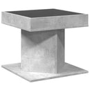 vidaXL betonszürke szerelt fa dohányzóasztal LED-del 50 x 50 x 45 cm