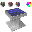 vidaXL szürke sonoma szerelt fa dohányzóasztal LED-del 50 x 50 x 45 cm