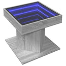 vidaXL szürke sonoma szerelt fa dohányzóasztal LED-del 50 x 50 x 45 cm