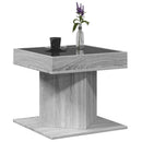 vidaXL szürke sonoma szerelt fa dohányzóasztal LED-del 50 x 50 x 45 cm