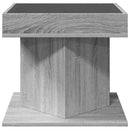 vidaXL szürke sonoma szerelt fa dohányzóasztal LED-del 50 x 50 x 45 cm