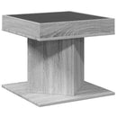 vidaXL szürke sonoma szerelt fa dohányzóasztal LED-del 50 x 50 x 45 cm