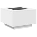 vidaXL fehér szerelt fa dohányzóasztal LED-lámpákkal 60 x 60 x 40 cm