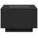 vidaXL fekete szerelt fa dohányzóasztal LED-lámpákkal 60 x 60 x 40 cm