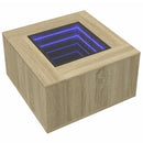 vidaXL sonoma tölgy szerelt fa dohányzóasztal LED-del 60 x 60 x 40 cm