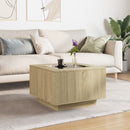 vidaXL sonoma tölgy szerelt fa dohányzóasztal LED-del 60 x 60 x 40 cm