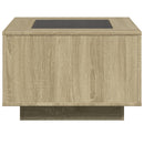 vidaXL sonoma tölgy szerelt fa dohányzóasztal LED-del 60 x 60 x 40 cm