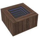 vidaXL barna tölgy szerelt fa dohányzóasztal LED-del 60 x 60 x 40 cm