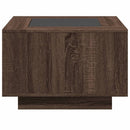 vidaXL barna tölgy szerelt fa dohányzóasztal LED-del 60 x 60 x 40 cm