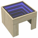 vidaXL sonoma tölgy végtelen hatású LED-es dohányzóasztal 40x40x30 cm
