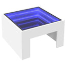 vidaXL fehér végtelen hatású LED-es dohányzóasztal 50 x 50 x 30 cm