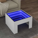 vidaXL fehér végtelen hatású LED-es dohányzóasztal 50 x 50 x 30 cm