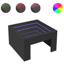vidaXL fekete végtelen hatású LED-es dohányzóasztal 50 x 50 x 30 cm