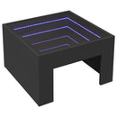 vidaXL fekete végtelen hatású LED-es dohányzóasztal 50 x 50 x 30 cm