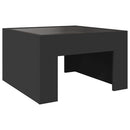 vidaXL fekete végtelen hatású LED-es dohányzóasztal 50 x 50 x 30 cm