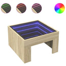 vidaXL sonoma tölgy végtelen hatású LED-es dohányzóasztal 50x50x30 cm