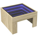 vidaXL sonoma tölgy végtelen hatású LED-es dohányzóasztal 50x50x30 cm