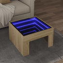 vidaXL sonoma tölgy végtelen hatású LED-es dohányzóasztal 50x50x30 cm