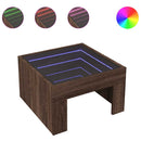 vidaXL barna tölgy végtelen hatású LED-es dohányzóasztal 50x50x30 cm