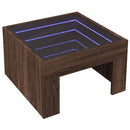 vidaXL barna tölgy végtelen hatású LED-es dohányzóasztal 50x50x30 cm