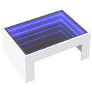 vidaXL fehér végtelen hatású LED-es dohányzóasztal 70 x 50 x 30 cm