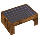 vidaXL füstös tölgy végtelen hatású LED-es dohányzóasztal 70x50x30 cm
