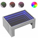 vidaXL szürke sonoma végtelen hatású LED-es dohányzóasztal 70x50x30 cm