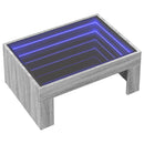vidaXL szürke sonoma végtelen hatású LED-es dohányzóasztal 70x50x30 cm