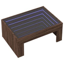 vidaXL barna tölgy végtelen hatású LED-es dohányzóasztal 70x50x30 cm