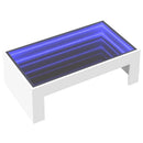 vidaXL fehér végtelen hatású LED-es dohányzóasztal 90 x 50 x 30 cm