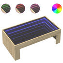 vidaXL sonoma tölgy végtelen hatású LED-es dohányzóasztal 90x50x30 cm