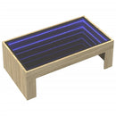 vidaXL sonoma tölgy végtelen hatású LED-es dohányzóasztal 90x50x30 cm
