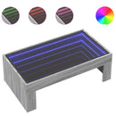 vidaXL szürke sonoma végtelen hatású LED-es dohányzóasztal 90x50x30 cm