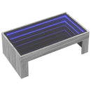 vidaXL szürke sonoma végtelen hatású LED-es dohányzóasztal 90x50x30 cm