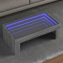 vidaXL szürke sonoma végtelen hatású LED-es dohányzóasztal 90x50x30 cm