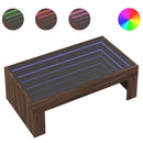 vidaXL barna tölgy végtelen hatású LED-es dohányzóasztal 90x50x30 cm