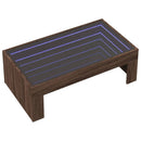 vidaXL barna tölgy végtelen hatású LED-es dohányzóasztal 90x50x30 cm