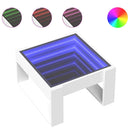 vidaXL fehér végtelen hatású LED-es dohányzóasztal 50 x 53 x 30 cm