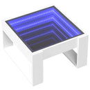 vidaXL fehér végtelen hatású LED-es dohányzóasztal 50 x 53 x 30 cm