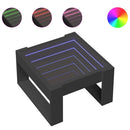 vidaXL fekete végtelen hatású LED-es dohányzóasztal 50 x 53 x 30 cm