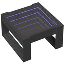 vidaXL fekete végtelen hatású LED-es dohányzóasztal 50 x 53 x 30 cm
